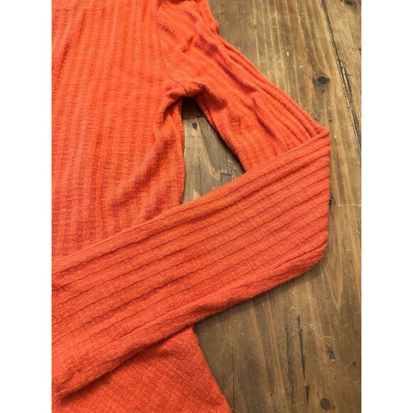 Maeve By Anthropologie Cowl Neck Peplum Sweater Top Size XS Coral Pullover Shirt - Picture 10 of 13